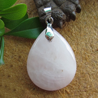 Rose Quartz Κρεμαστό κόσμημα, με Κράμα ψευδάργυρου, Teardrop, χρώμα επάργυρα, φυσικό, νικέλιο, μόλυβδο και κάδμιο ελεύθεροι, 36x21mm, Τρύπα:Περίπου 3mm, 10PCs/Παρτίδα, Sold Με Παρτίδα