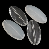 Transparentní Akrylové korálky, Akryl, Flat Oval, různé styly pro výběr & tváří, 25x50x8mm, Otvor:Cca 2mm, 2Tašky/Lot, Cca 70PC/Bag, Prodáno By Lot