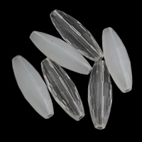 Transparent Akrylpärlor, Akryl, Oval, olika stilar för val & fasetterad, 9x28mm, Hål:Ca 1mm, 2Väskor/Lot, Ca 380PC/Bag, Säljs av Lot