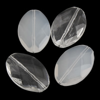 Transparentní Akrylové korálky, Akryl, Flat Oval, různé styly pro výběr & tváří, 20x31x7mm, Otvor:Cca 1mm, 2Tašky/Lot, Cca 185PC/Bag, Prodáno By Lot