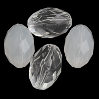 Prozirni akril perle, Oval, različitih stilova za izbor & faceted, 17x26mm, Rupa:Približno 3mm, 2Torbe/Lot, Približno 105računala/Torba, Prodano By Lot