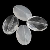 Transparent Acrylic Beads Flat Oval & faceted Approx 1mm Approx Sold By Lot