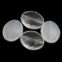 Prozirni akril perle, Stan Oval, različitih stilova za izbor & faceted, 17x20x7mm, Rupa:Približno 1mm, 2Torbe/Lot, Približno 375računala/Torba, Prodano By Lot