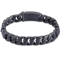 De Armband van mensen, Roestvrij staal, zwart ionische, twist ovale keten & voor de mens, 12.50mm, Per verkocht Ca 8.6 inch Strand