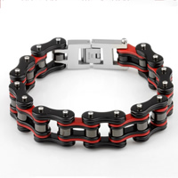 Los hombres de la pulsera y del brazalete, acero inoxidable, Cadena de bicicleta, chapado, para hombre, 19mm, Vendido para aproximado 8.8 Inch Sarta