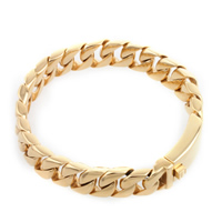 De Armband van mensen, Roestvrij staal, gold plated, twist ovale keten & voor de mens, 12mm, Per verkocht Ca 8.6 inch Strand