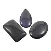 goldstone azul pingente, naturais, 29x51x6mm-37x49x6mm, Buraco:Aprox 2mm, 5PCs/Bag, vendido por Bag