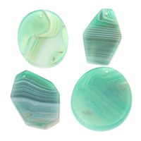 Pendentif Agate dentelle, agate lace, naturel, vert, 20x35x5mm-35x45x8mm, Trou:Environ 1mm, 10PC/sac, Vendu par sac