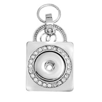 Pendentif bouton morceau, laiton, cadnas, Placage de couleur platine, avec strass, protéger l'environnement, sans nickel, plomb et cadmium, 66x30x5mm, Trou:Environ 6mm, Diamètre intérieur:Environ 6mm, Vendu par PC