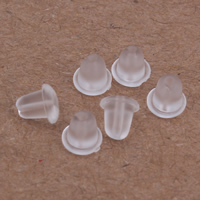 Σιλικόνη Βαρέλι Bullet Style Ear Nut, 4x3.5mm, Τρύπα:Περίπου 1mm, 200PCs/τσάντα, Sold Με τσάντα