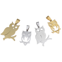 Acier inoxydable animaux Pendentifs, Placage, mélangé, 16x27x2mm-25x35x2mm, Trou:Environ 4x8mm, 20PC/sac, Vendu par sac