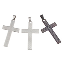 Nerūdijančio plieno Cross Pakabukai, Nerūdijantis plienas, padengtą, Krikščionių Juvelyrika & mišrus, 30x53x2mm, Skylė:Apytiksliai 4x8mm, 20kompiuteriai/Krepšys, Pardavė Krepšys