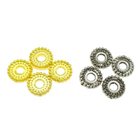 Zinc Alloy Spacer perler, Flower, forgyldt, flere farver til valg, nikkel, bly & cadmium fri, 7x2mm, Hole:Ca. 2mm, 3000pc'er/Lot, Solgt af Lot