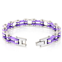 Roestvrij staal armbanden, Fiets keten, plated, two tone, 10mm, Per verkocht Ca 8.6 inch Strand