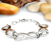 Rustfrit stål smykker Armbånd, Stainless Steel, Infinity, oprindelige farve, 16mm, Solgt Per Ca. 7.6 inch Strand