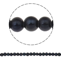 Perles nacres pommes de terre de culture d'eau douce, perle d'eau douce cultivée, pomme de terre, noire, 9-10mm, Trou:Environ 2.5mm, Vendu par Environ 15.3 pouce brin