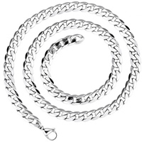 Rozsdamentes acél lánc nyaklánc, Stainless Steel, különböző hosszúságú választás & járda lánc, az eredeti szín, 7mm, Által értékesített Strand