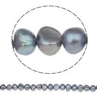 Barokní kultivované sladkovodní perle, Sladkovodní Pearl, Baroko, tmavě fialová, 7-8mm, Otvor:Cca 0.8mm, Prodáno za Cca 15 inch Strand