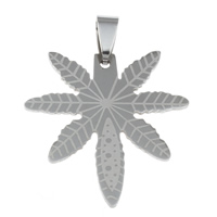 Pendants Jewelry Cruach dhosmálta, marijuana Leaf, dath bunaidh, 32x32x1mm, Poll:Thart 4x7mm, 10ríomhairí pearsanta/Mála, Díolta De réir Mála