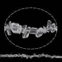 Luonnollisen kirkas kvartsi helmiä, Clear Quartz, Chips, luonnollinen, 5-12mm, Reikä:N. 1mm, N. 100PC/Strand, Myyty Per N. 33.8 tuuma Strand