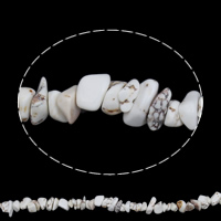 Gemstone čipy, Natural White Turquoise, Pomfrity, přírodní, 4-12mm, Otvor:Cca 1mm, Cca 100PC/Strand, Prodáno za Cca 35 inch Strand