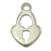 Bijoux pendentifs en acier inoxydable , cadnas, couleur originale, 6.50x10x1mm, Trou:Environ 1mm, 1000PC/lot, Vendu par lot