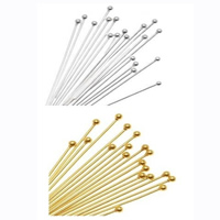 Messing Ball Head Pin, plattiert, keine, frei von Nickel, Blei & Kadmium, 0.6mm,1.5mm,22mm, 20000PCs/Tasche, verkauft von Tasche