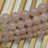 Természetes rózsakvarc gyöngy, Rose Quartz, Kerek, különböző méretű a választás, Lyuk:Kb 1-1.5mm, Naponta eladott 15 inch Strand