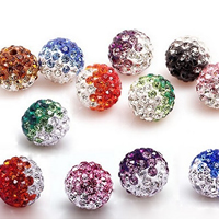 Rhinestone Clay Pave Kralen, Ronde, met strass, meer kleuren voor de keuze, nikkel, lood en cadmium vrij, 10mm, Gat:Ca 1mm, 150pC's/Lot, Verkocht door Lot