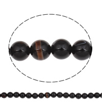 Perles Agates Noires naturelles, agate noire, Rond, 10mm, Trou:Environ 1mm, Environ 39PC/brin, Vendu par Environ 15 pouce brin