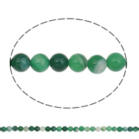 Natuurlijke Lace Agaat kralen, Ronde, groen, 8mm, Gat:Ca 1mm, Ca 48pC's/Strand, Per verkocht Ca 15 inch Strand