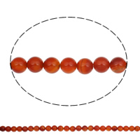 Naturlig rød agat perler, Red Agate, Runde, 10mm, Hole:Ca. 1mm, Ca. 38pc'er/Strand, Solgt Per Ca. 15 inch Strand