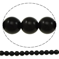 Sort obsidian perler, Runde, forskellig størrelse for valg, Hole:Ca. 1mm, Solgt af Lot