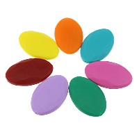 Beads silicone, Oval achatado, Aprovação do FDA, Mais cores pare escolha, 40x25x9mm, Buraco:Aprox 2mm, 50PCs/Bag, vendido por Bag