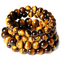 Přírodní Tiger Eye Náramky, Tygří oko, Kolo, různé velikosti pro výběr, Prodáno za Cca 7.5 inch Strand