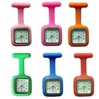 Opknoping Horloge, Silicone, met zinklegering wijzerplaat & Glas & Ijzer, Plein, platinum plated, meer kleuren voor de keuze, 85mm, Verkocht door PC