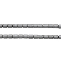 Nicht-magnetische Hämatit Perlen, Non- magnetische Hämatit, Zylinder, silberfarben plattiert, stumpfmatt, 5x4mm, Bohrung:ca. 1mm, Länge ca. 15.5 ZollInch, 20SträngeStrang/Menge, ca. 81PCs/Strang, verkauft von Menge