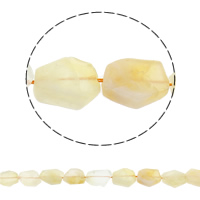 Grânulos de citrino naturais, Cristal amarelo, Novembro Birthstone, 15x17x6mm-18x20x7mm, Buraco:Aprox 1mm, Aprox 20PCs/Strand, vendido para Aprox 15.7 inchaltura Strand