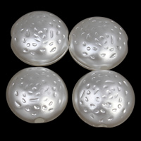 ABS plastike biser Perla, Stan Okrugli, hammered, bijel, 11x6mm, Rupa:Približno 1mm, 2Torbe/Lot, Približno 1660računala/Torba, Prodano By Lot