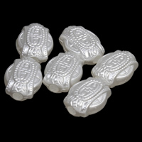 Plastique ABS perle goutte, blanc, 10x13x6mm, Trou:Environ 1mm, 2sacsvalises/lot, Environ 1250PC/sac, Vendu par lot