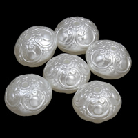 ABS plastikas pearl Rutuliukas, Rondelle, baltas, 16x12mm, Skylė:Apytiksliai 1mm, 2Krepšiai/Pirkimo, Apytiksliai 355kompiuteriai/Krepšys, Pardavė Pirkimo