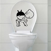 PVC Plastic Toilet Sticker Character adhesive Sold By Lot