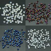 Perline a cristalli in bicono , cristallo, Cono doppio, placcato colore AB, sfaccettati, più colori per la scelta, 4mm, Foro:Appross. 1mm, Appross. 100PC/borsa, Venduto da borsa