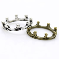 Midten af fingerring, Zinc Alloy, Crown, forgyldt, flere farver til valg, nikkel, bly & cadmium fri, 18mm, Størrelse:5.5, Solgt af PC