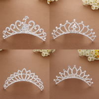 Bridal capelli decorativo Comb, lega in zinco, placcato color argento, per la sposa & stili diversi per la scelta & con strass, 115x40x50mm, 3PC/lotto, Venduto da lotto