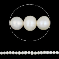 Brambor pěstované sladkovodní perle, Sladkovodní Pearl, přírodní, bílý, 7-8mm, Otvor:Cca 0.8mm, Prodáno za Cca 14.7 inch Strand