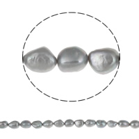 Barok ferskvandskulturperle Beads, Ferskvandsperle, grå, 11-12mm, Hole:Ca. 0.8mm, Solgt Per Ca. 16.1 inch Strand