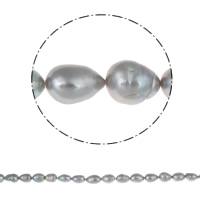 Barokní kultivované sladkovodní perle, Sladkovodní Pearl, Baroko, šedá, 11-12mm, Otvor:Cca 0.8mm, Prodáno za Cca 15 inch Strand