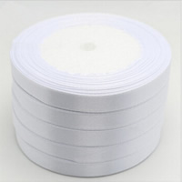 Satin band, Satin Ribbon, med PE Foam, vit, 6mm, 22m/PC, Säljs av PC