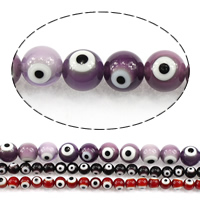 Evil Eye Lampwork Kralen, Ronde, boze oog patroon & verschillende grootte voor keus, meer kleuren voor de keuze, Verkocht door Lot